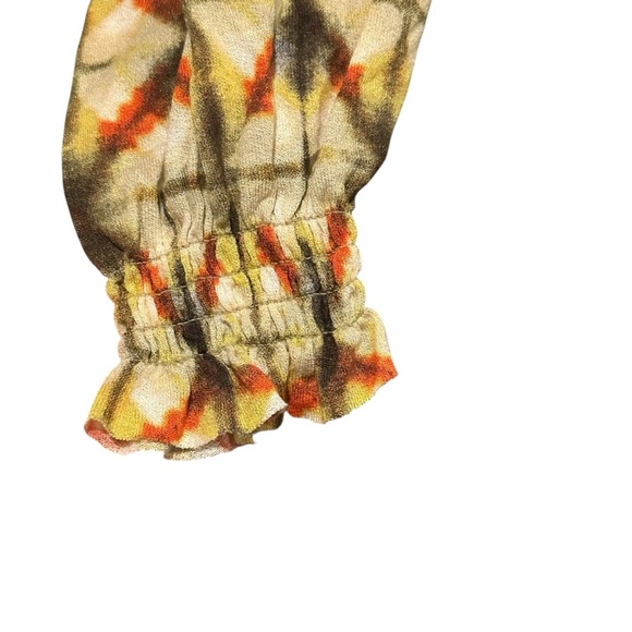 Urban Outfitters Old Soul Yellow Green Orange Smocked Crop Top Size XS NEW - Picture 5 of 12